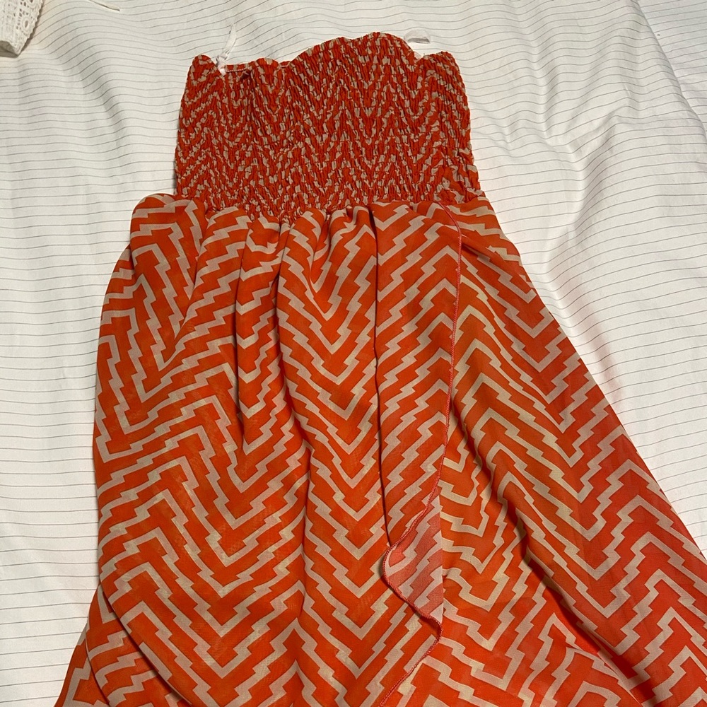 💙3 for $25 💙 🟠Orange Chevron Dress! 🟠